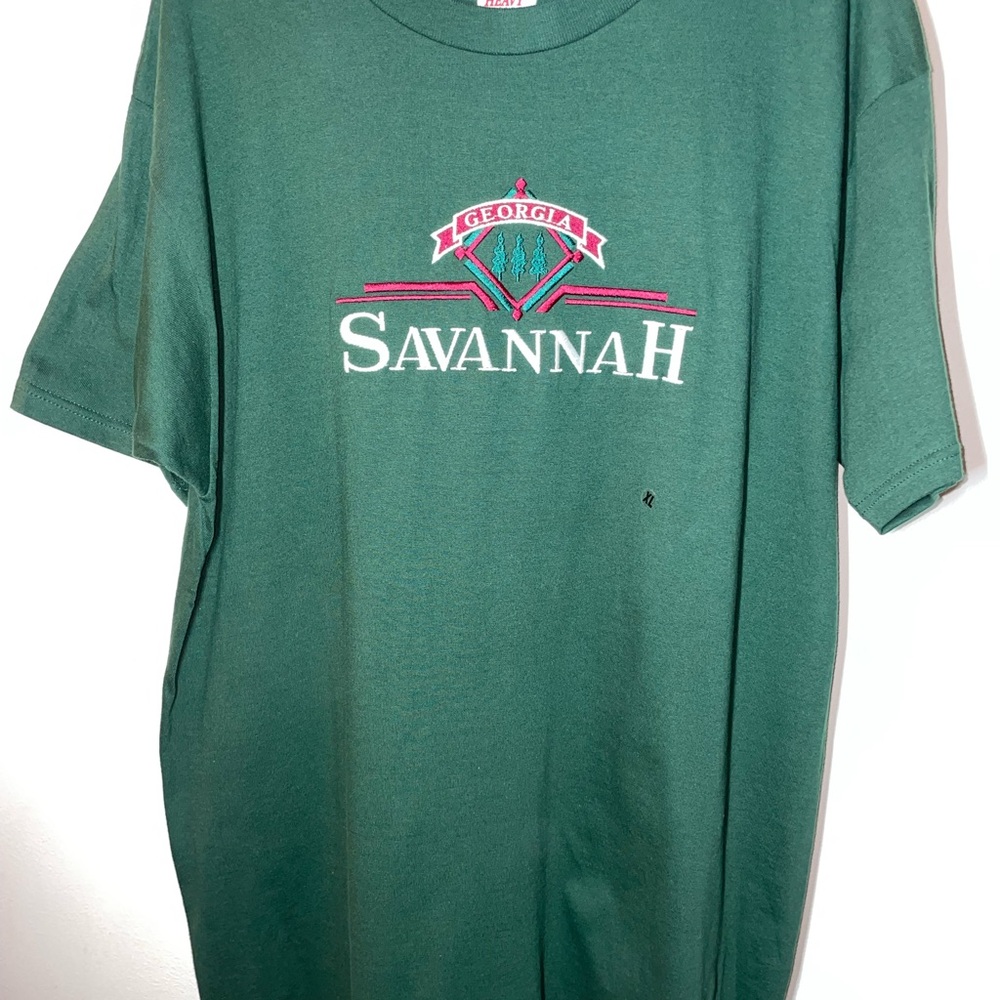 VTG Embroidered Savanna Georgia T-Shirt NWOT Sz XL